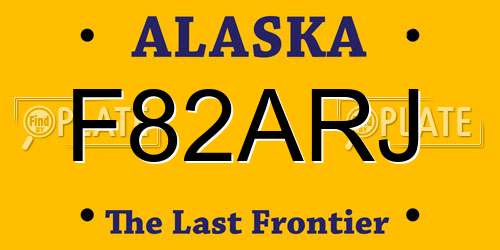 F82ARJ Alaska License Plate