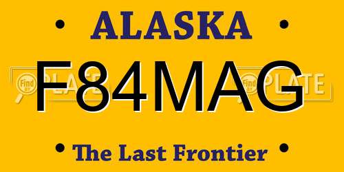 F84MAG Alaska License Plate