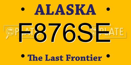 F876SE Alaska License Plate