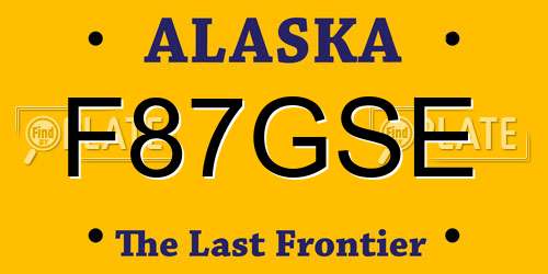 F87GSE Alaska License Plate