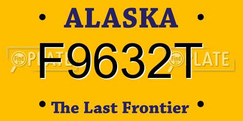 F9632T Alaska License Plate