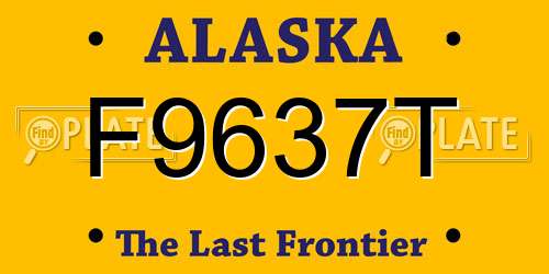 F9637T Alaska License Plate