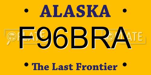 F96BRA Alaska License Plate