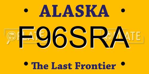 F96SRA Alaska License Plate