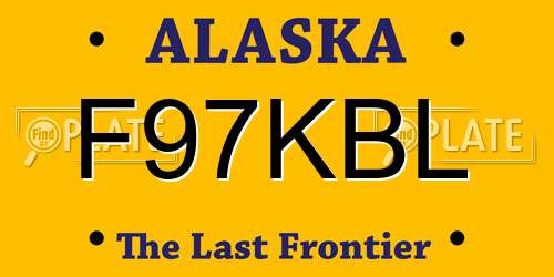 F97KBL Alaska License Plate