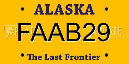FAAB29 Alaska License Plate