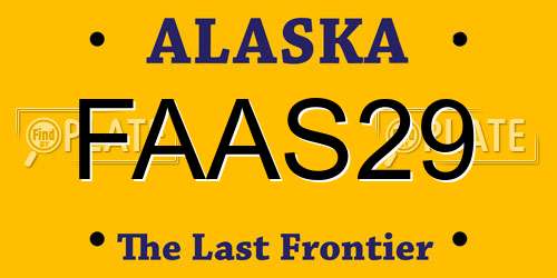 FAAS29 Alaska License Plate