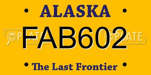 FAB602 Alaska License Plate