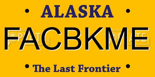 FACBKME Alaska License Plate
