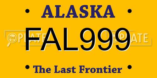 FAL999 Alaska License Plate