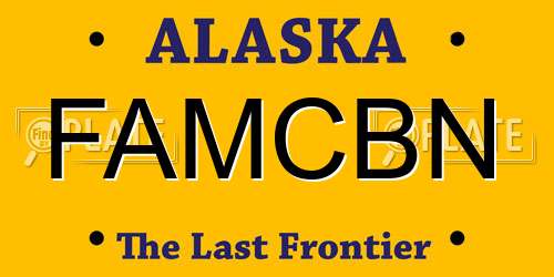FAMCBN Alaska License Plate