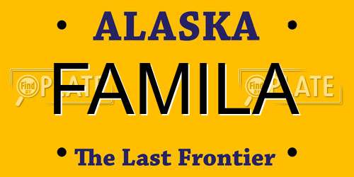 FAMILA Alaska License Plate
