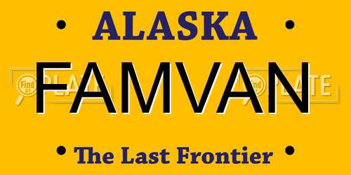 FAMVAN Alaska License Plate