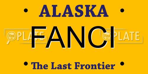 FANCI Alaska License Plate