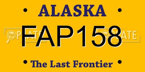 FAP158 Alaska License Plate