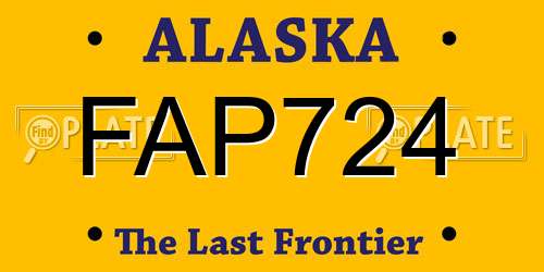FAP724 Alaska License Plate