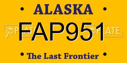 FAP951 Alaska License Plate