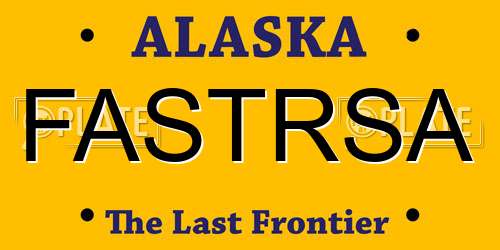 FASTRSA Alaska License Plate