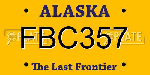 FBC357 Alaska License Plate