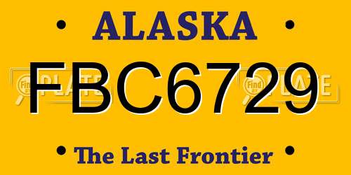 FBC6729 Alaska License Plate