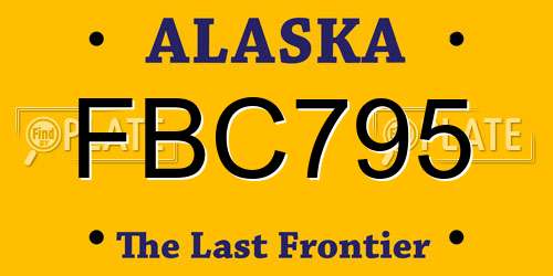 FBC795 Alaska License Plate
