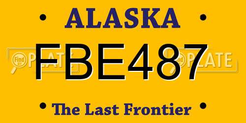 FBE487 Alaska License Plate