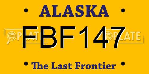 FBF147 Alaska License Plate