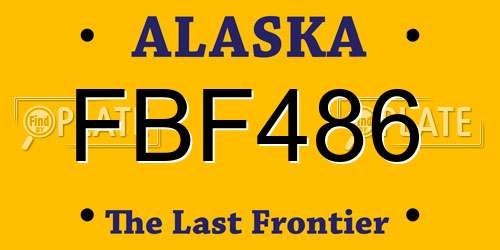 FBF486 Alaska License Plate