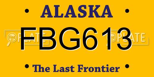 FBG613 Alaska License Plate