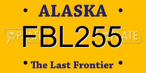 FBL255 Alaska License Plate