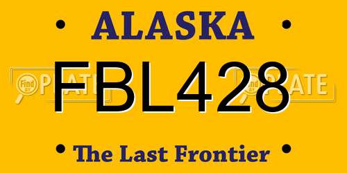 FBL428 Alaska License Plate