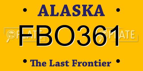 FBO361 Alaska License Plate