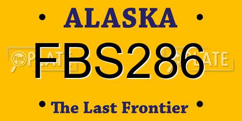 FBS286 Alaska License Plate