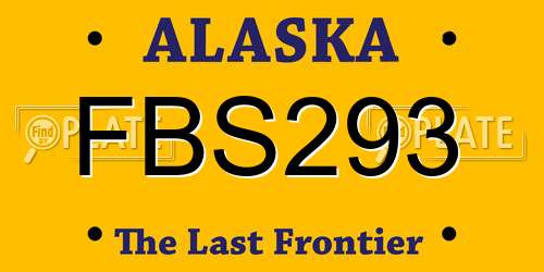 FBS293 Alaska License Plate