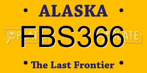 FBS366 Alaska License Plate