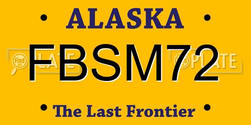 FBSM72 Alaska License Plate