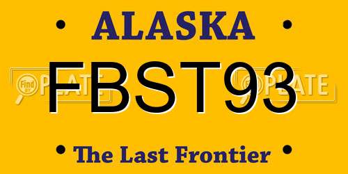 FBST93 Alaska License Plate