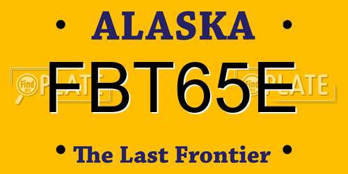 FBT65E Alaska License Plate