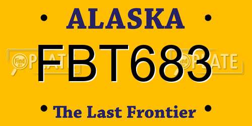 FBT683 Alaska License Plate