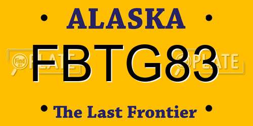 FBTG83 Alaska License Plate