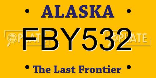 FBY532 Alaska License Plate