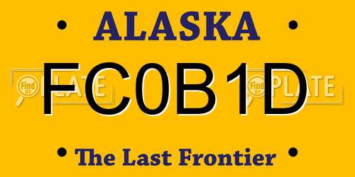 FC0B1D Alaska License Plate