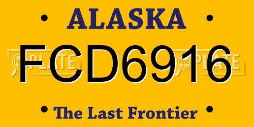 FCD6916 Alaska License Plate