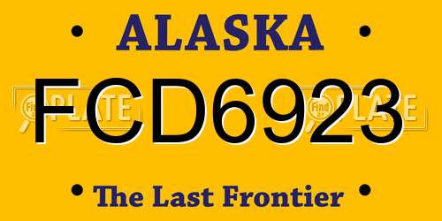 FCD6923 Alaska License Plate
