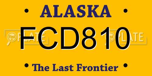 FCD810 Alaska License Plate