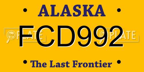FCD992 Alaska License Plate