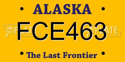 FCE463 Alaska License Plate