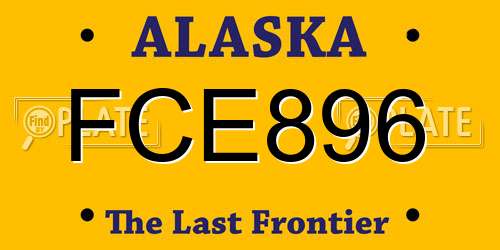 FCE896 Alaska License Plate