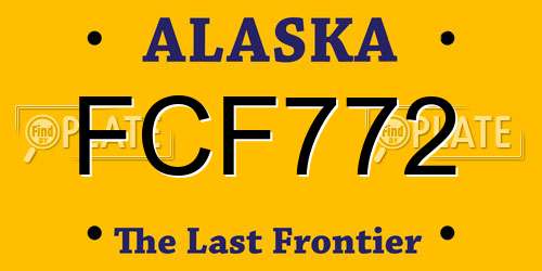 FCF772 Alaska License Plate