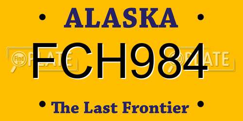 FCH984 Alaska License Plate